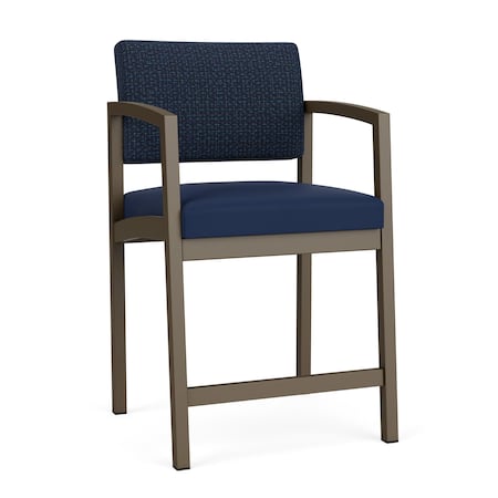 Lenox Steel Hip Chair Metal Frame, Bronze, RF Blueberry Back, MD Ink Seat